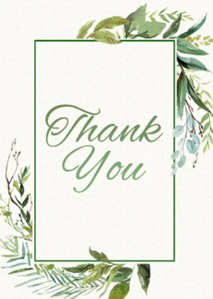 Spring Greenery Thank You card image