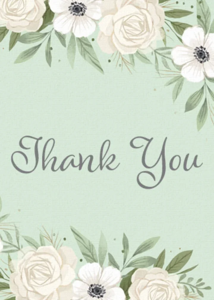 Sage & Cream Thank You card image