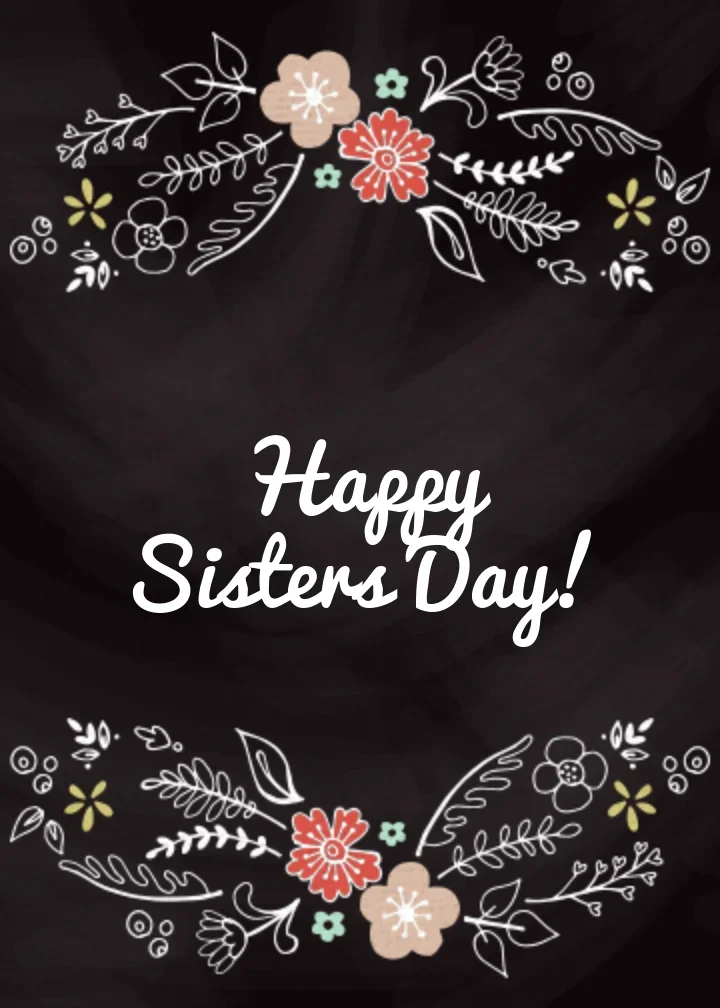 Sisters Floral Doodle card image