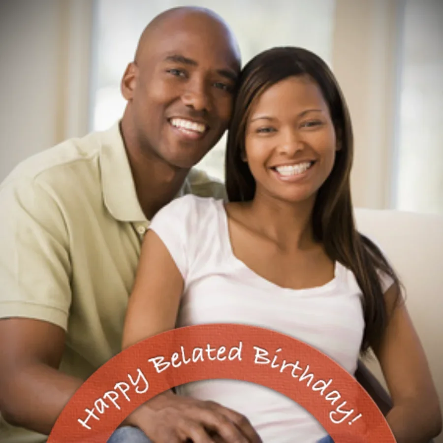 Belated Square Photo card image