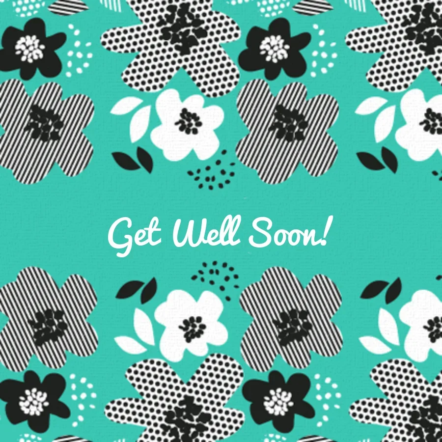 Get Well Retro Aqua card image