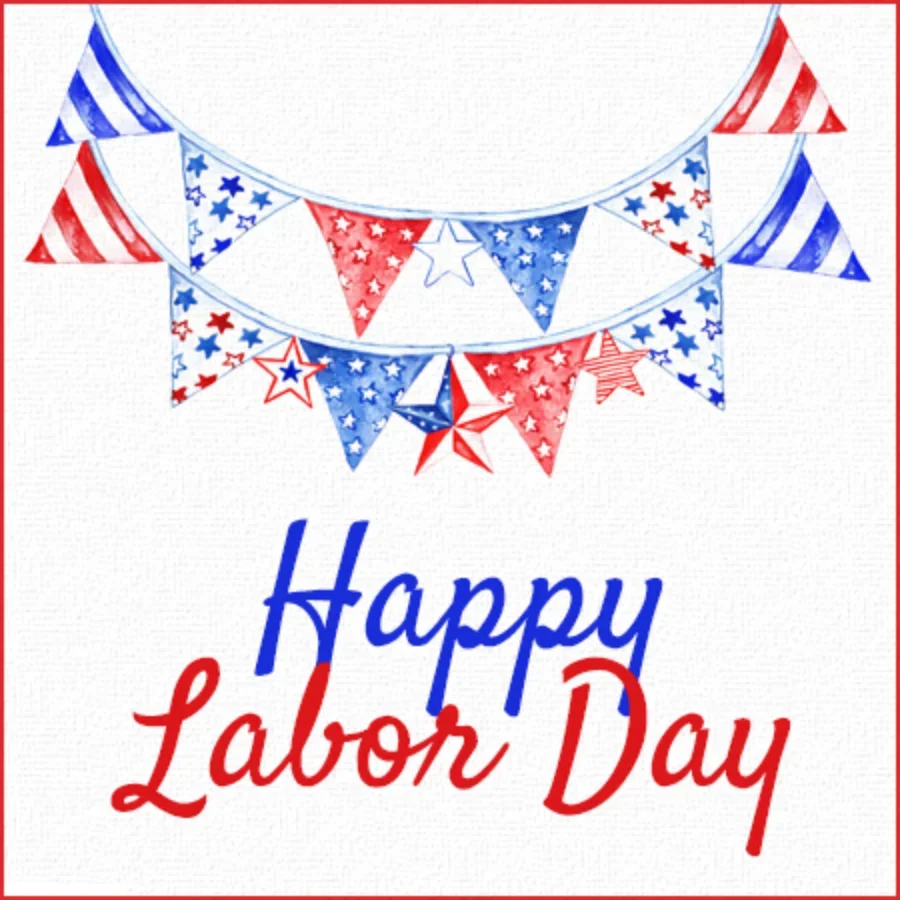 Labor Day Bunting card image