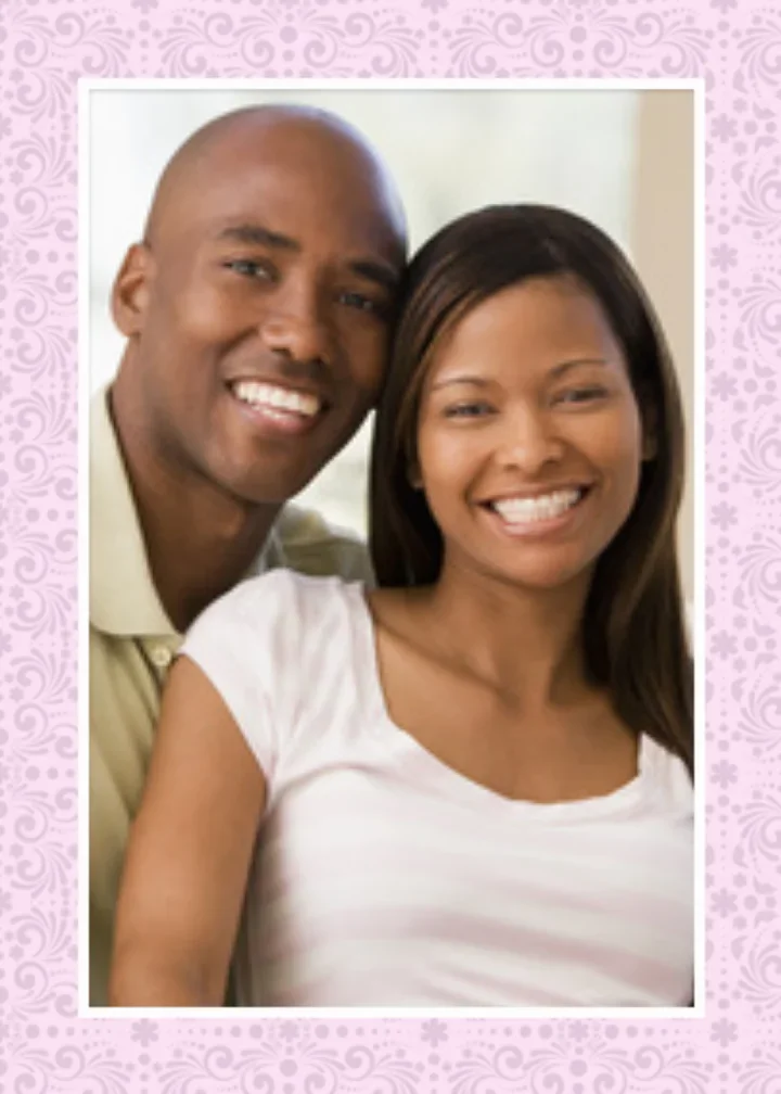 Engagement Photo Pink Print card image