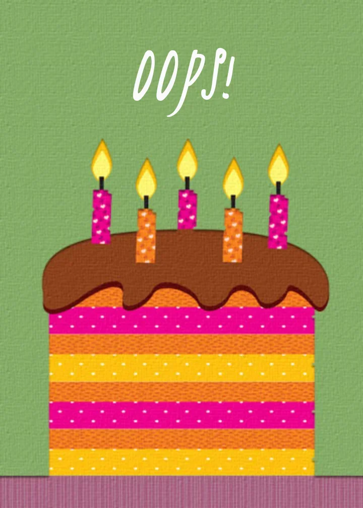 Belated Birthday Cake card image