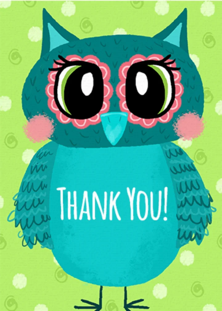 Baby Owl Thank You card image