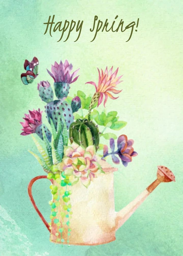 Spring Watering Can card image