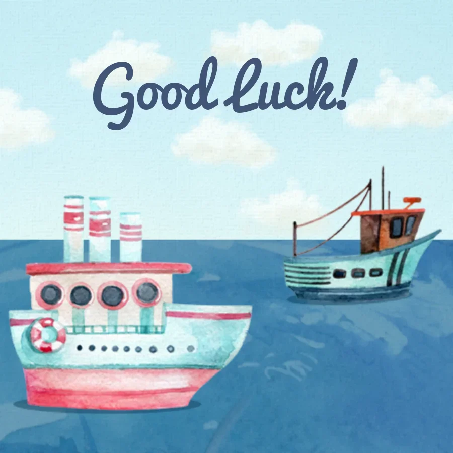 Watercolor Boats card image