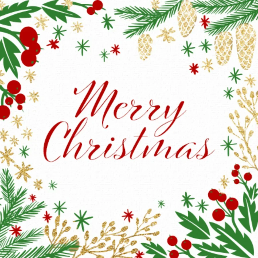 Whimsical Christmas Holly card image