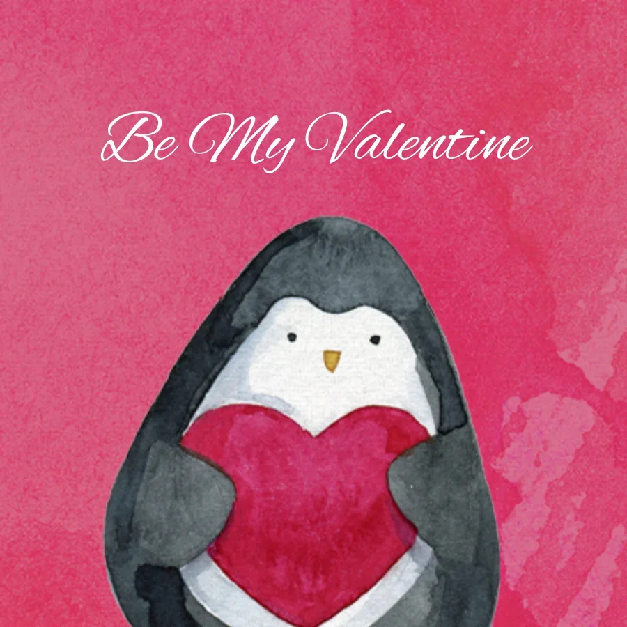 Penguin Valentine card image