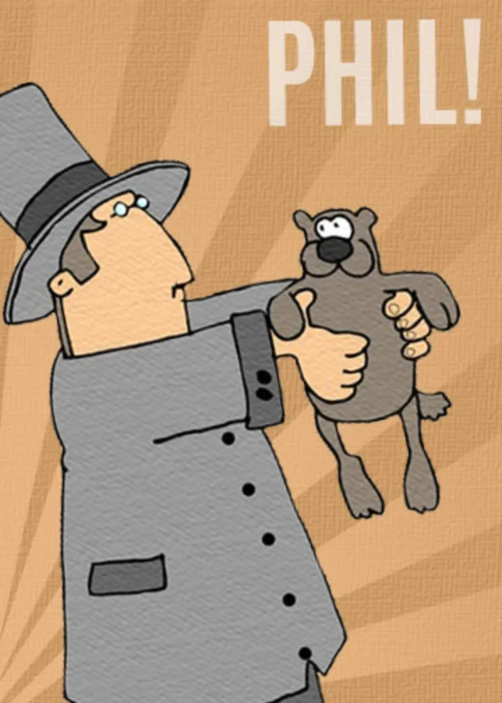 Cartoon Groundhog card image