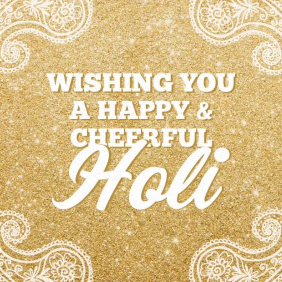 Gold Holi Wishes card image