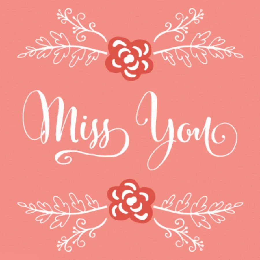 Missing You Red Flowers card image