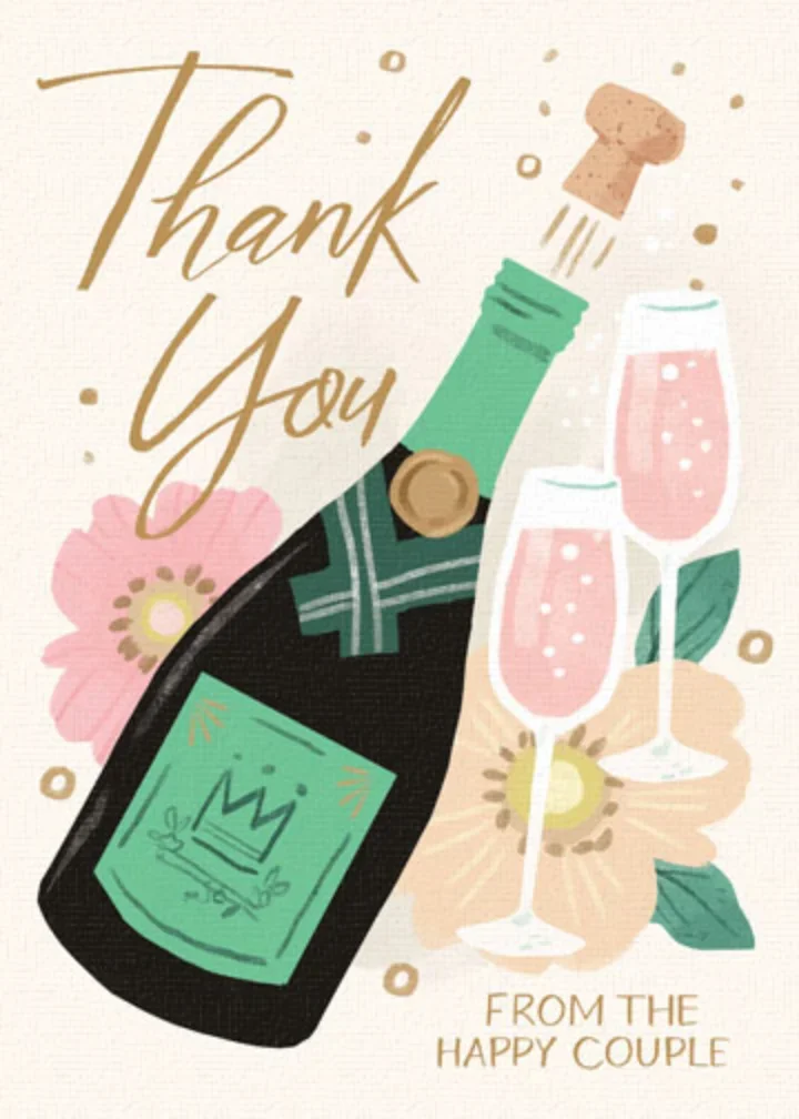 Champagne Thank You card image