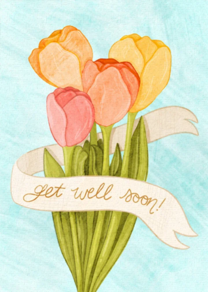 Get Well Floral card image