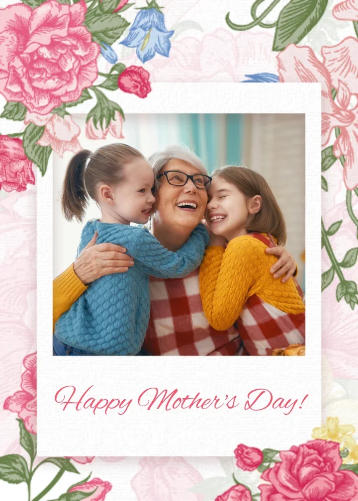 Floral Polaroid card image