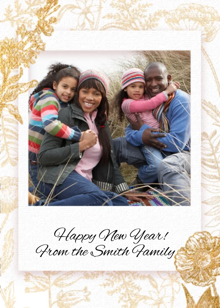 Golden Floral Polaroid card image