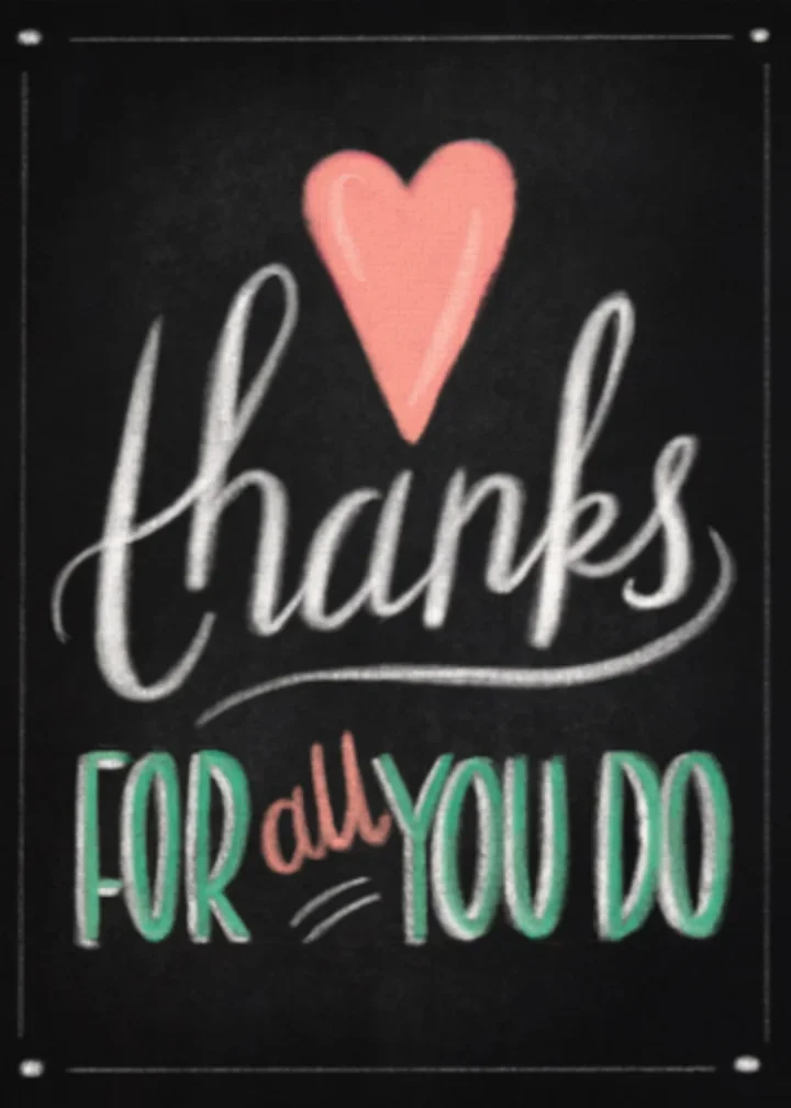 Chalkboard Heart Thanks card image