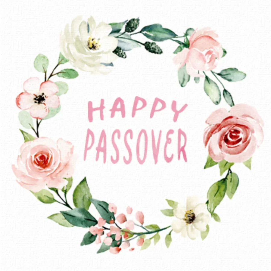 Floral Wreath Passover card image