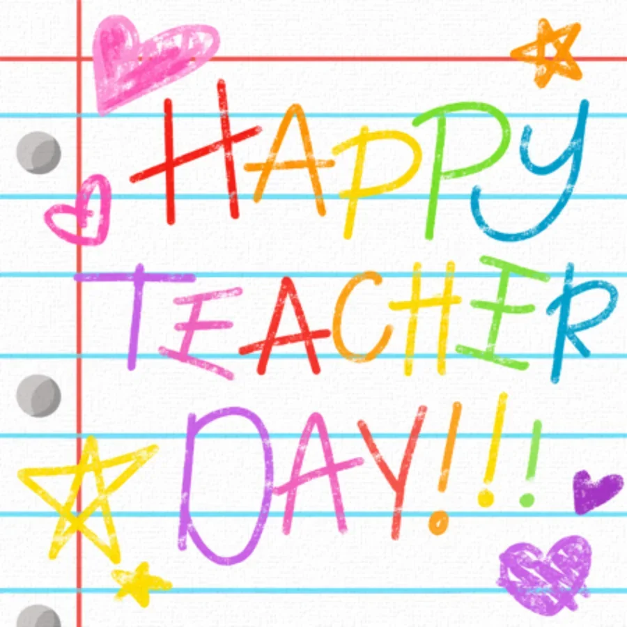 Teacher Day Hearts card image