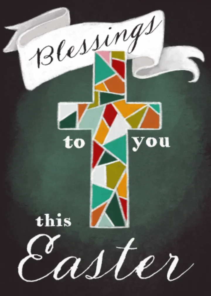 Stained Glass Easter Cross card image