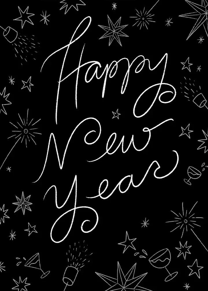 New Year Doodle card image