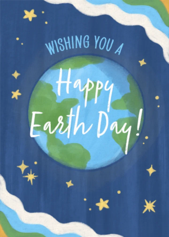Happy Earth Day Planet card image