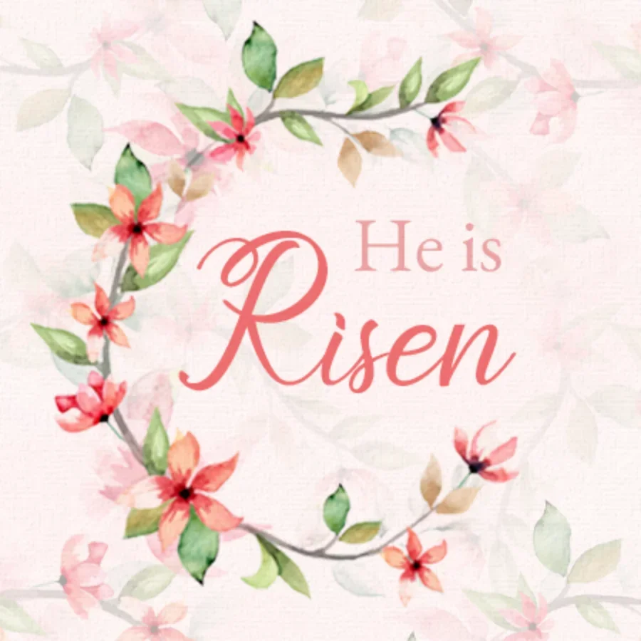 Risen Easter Floral card image