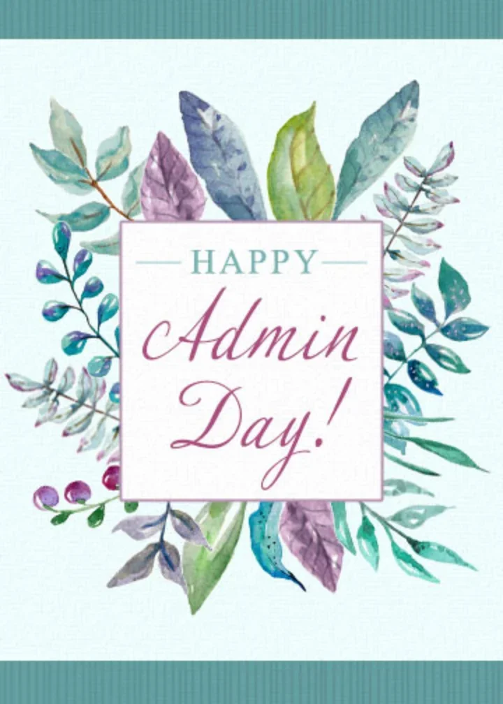 Admin Day Greenery card image