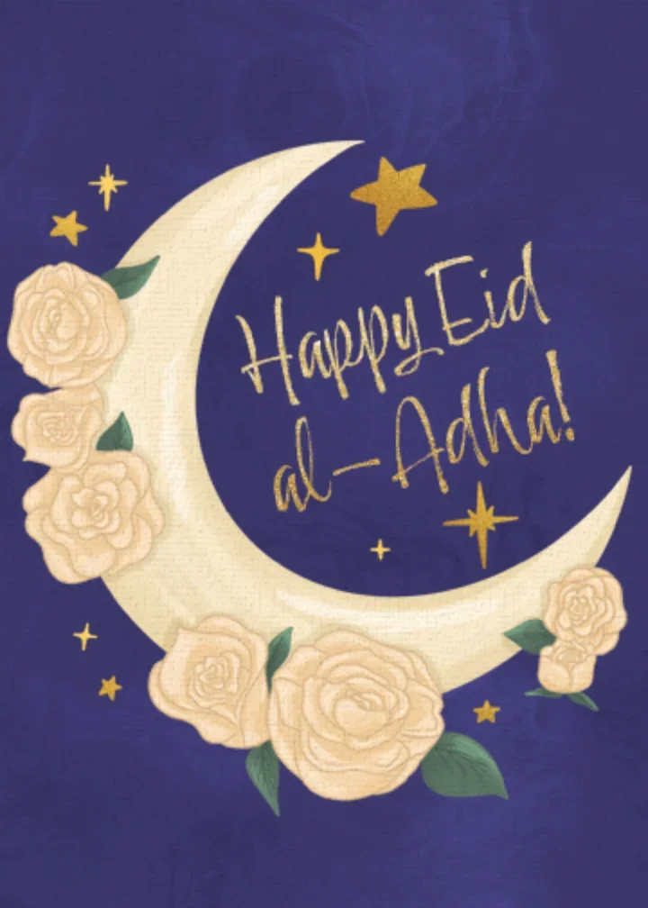 Floral Crescent Moon card image