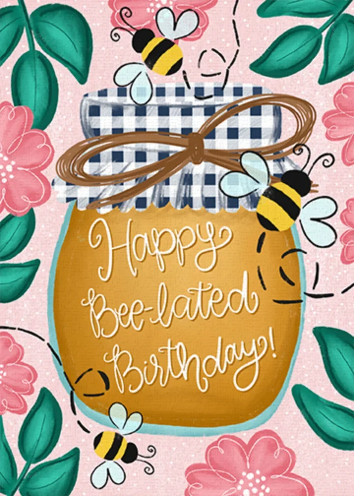 Bee-lated Birthday card image