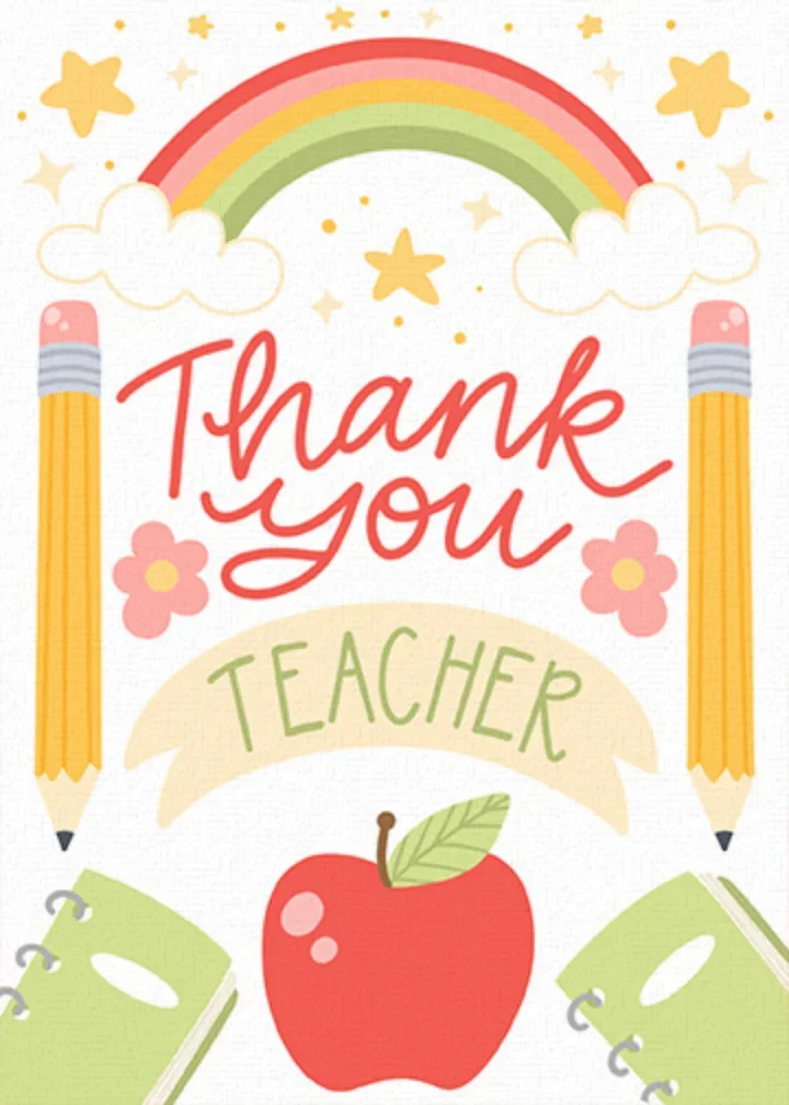 Cute Teacher Thank You card image