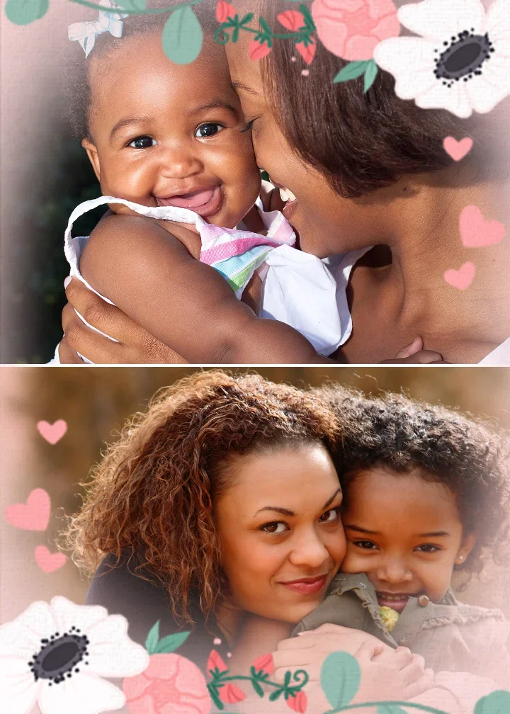 Mother's Day Then & Now card image