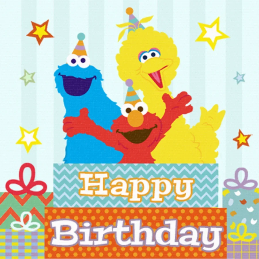 Sesame Street Happy Birthday card image