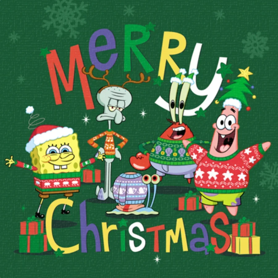 SpongeBob Merry Christmas card image