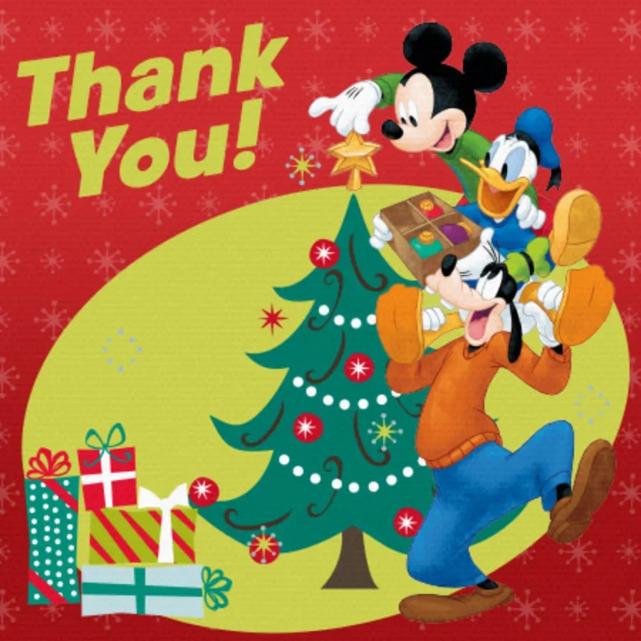 Holiday Thank You Mickey card image