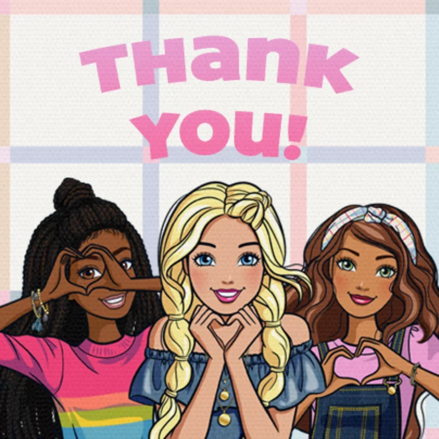 Barbie Thank You Friend card image