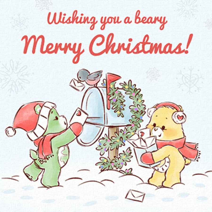 Care Bears | Christmas Snowy Mailbox card image