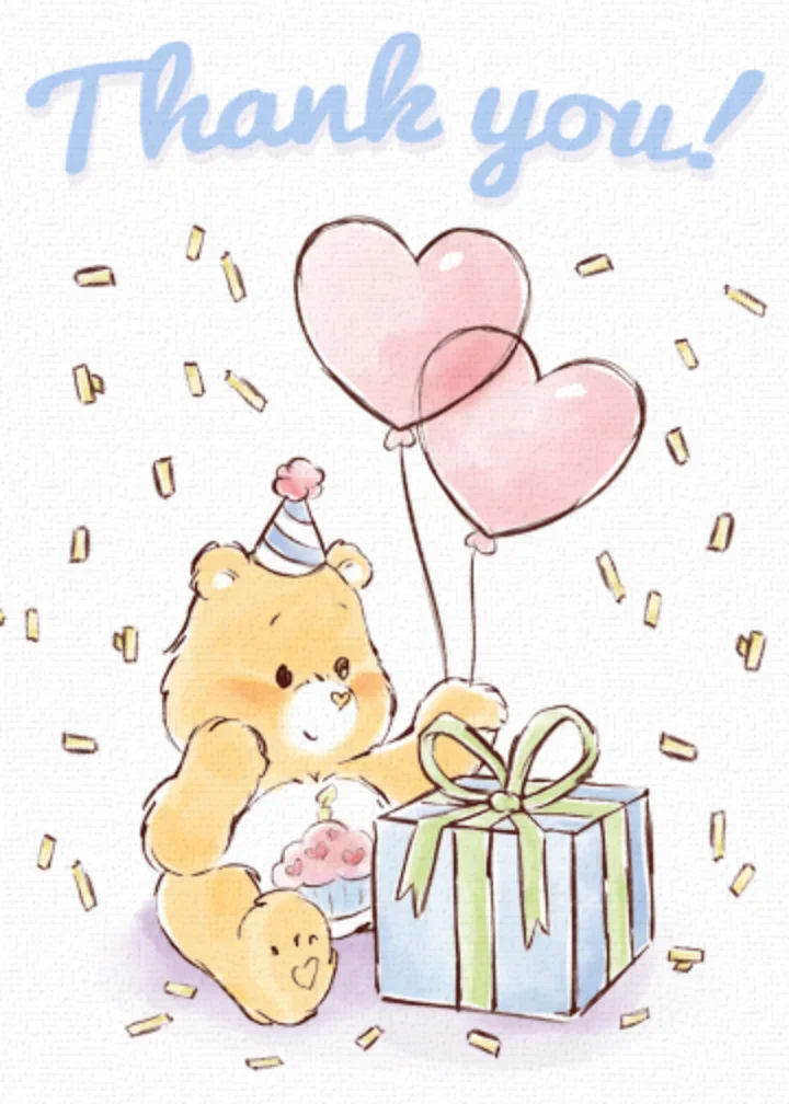 Care Bears | Birthday Thanks card image