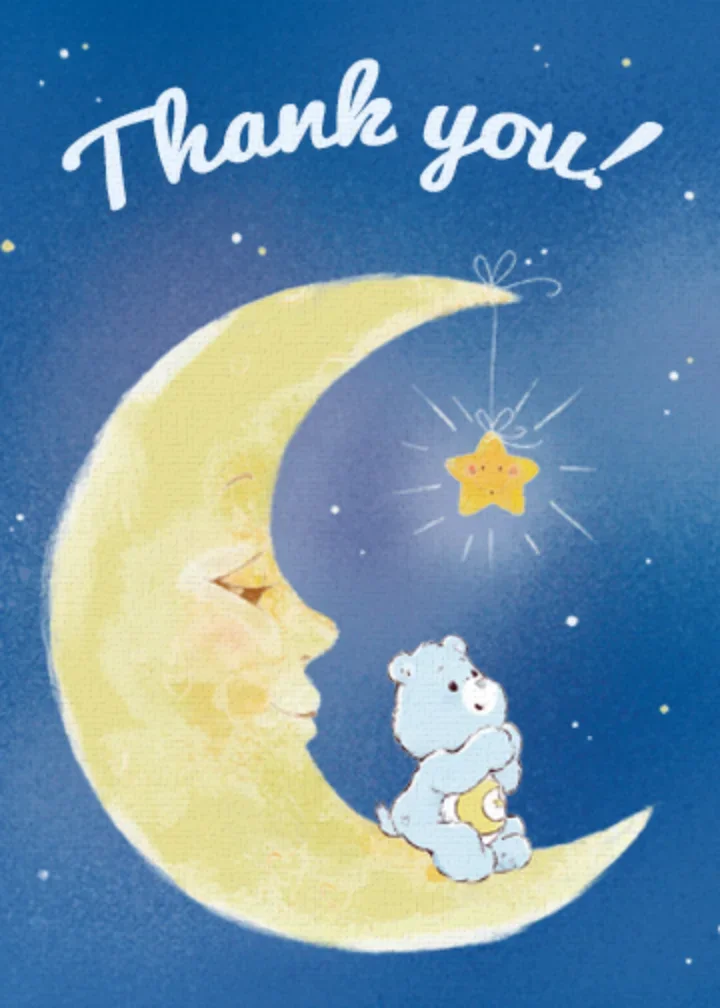 Care Bears | Baby Thank You Moon card image
