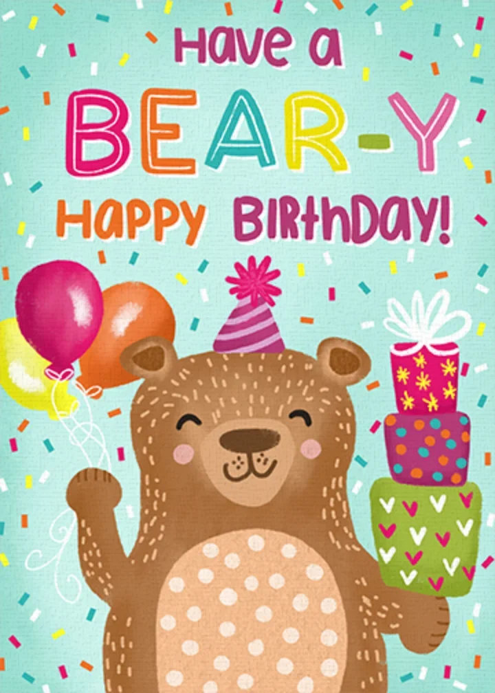 Bear Balloons Birthday card image