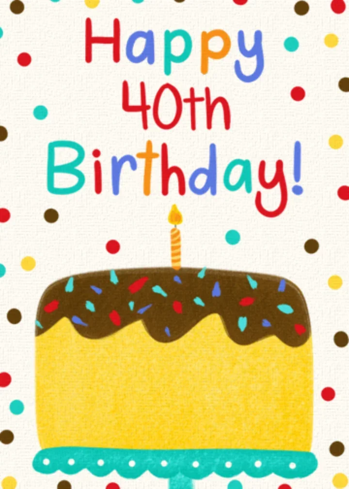 40th Birthday Cake card image