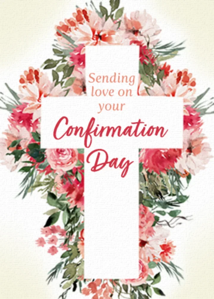 Confirmation Floral Cross card image