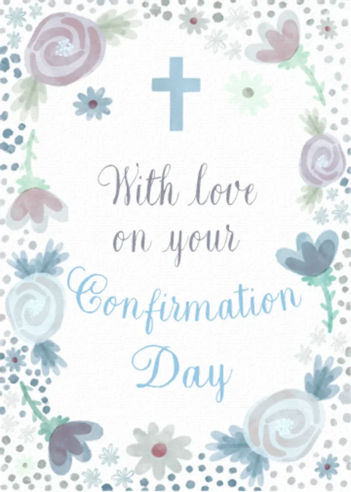 Confirmation Flowers Blue card image