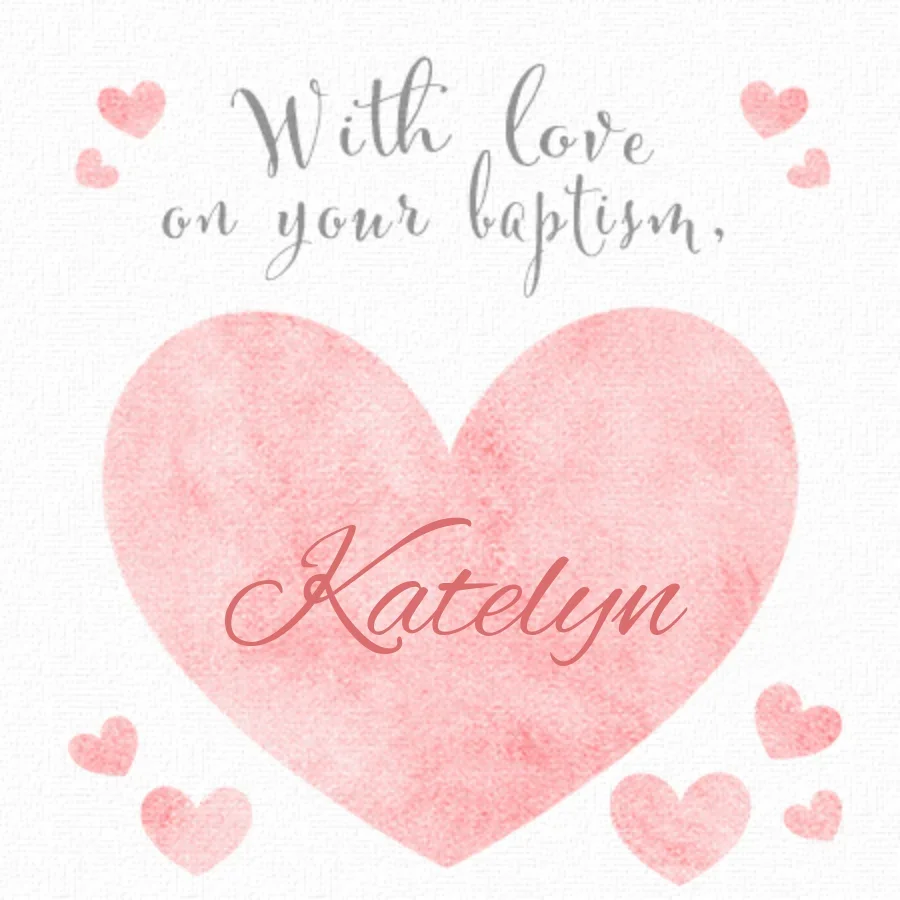 With Love Baptism Pink card image
