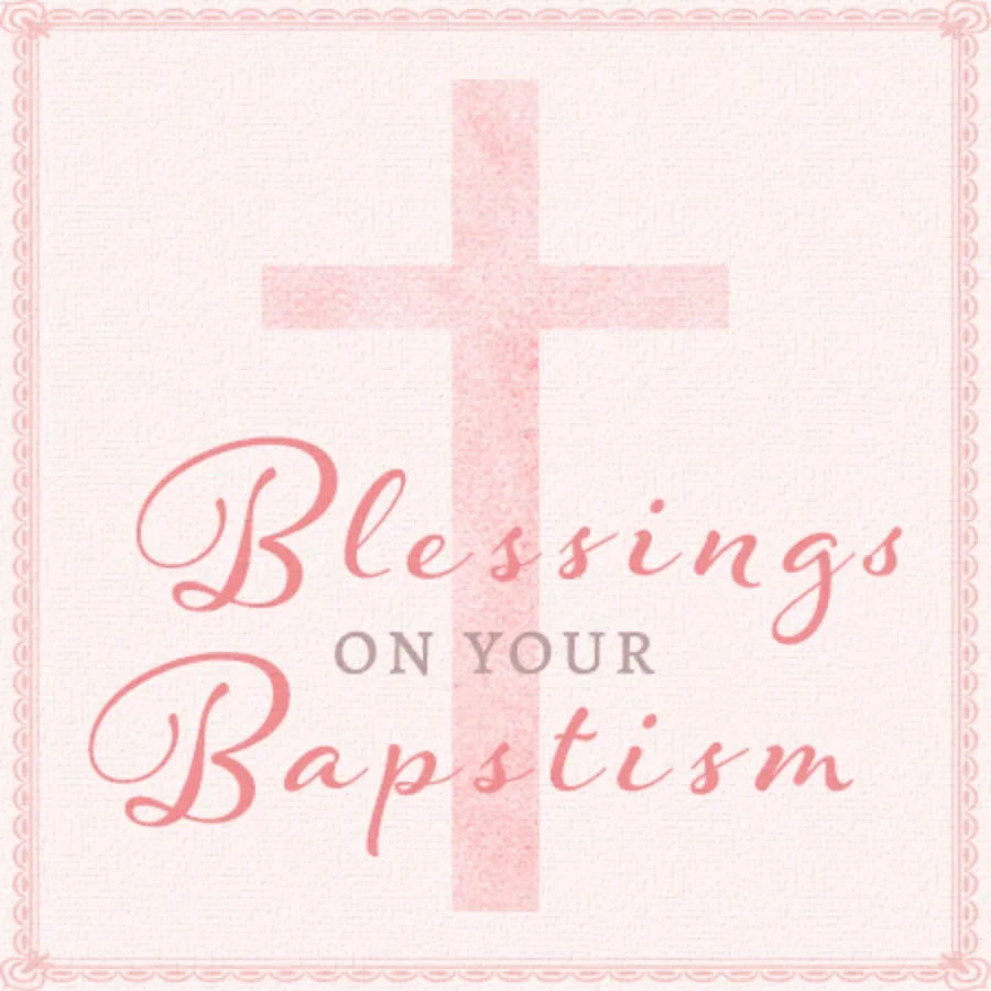 Baptism Blessings Pink card image