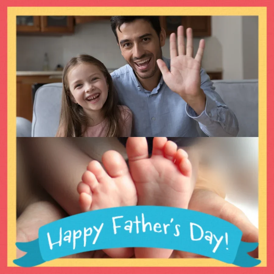 Father's Day Then & Now card image