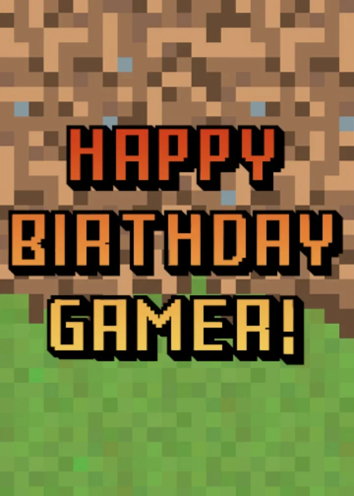 Pixel Birthday card image
