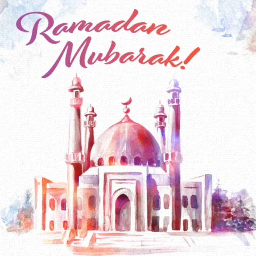 Watercolor Ramadan card image