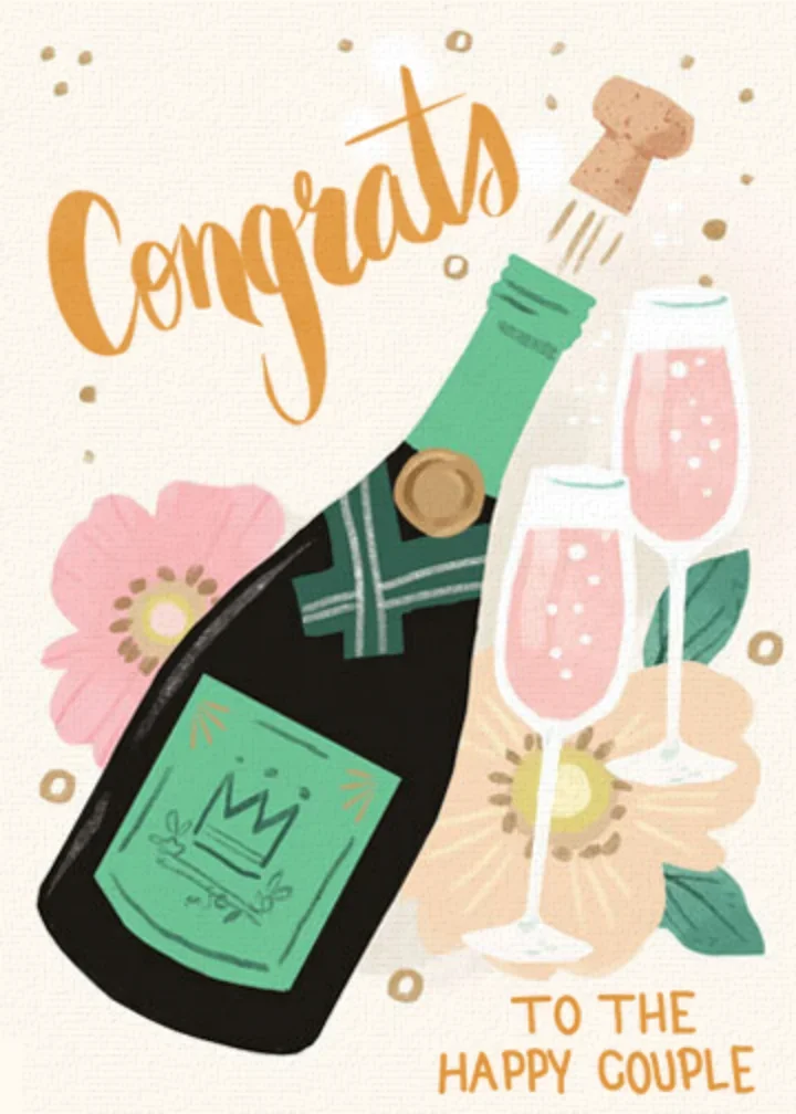 Champagne Bottle Congrats card image