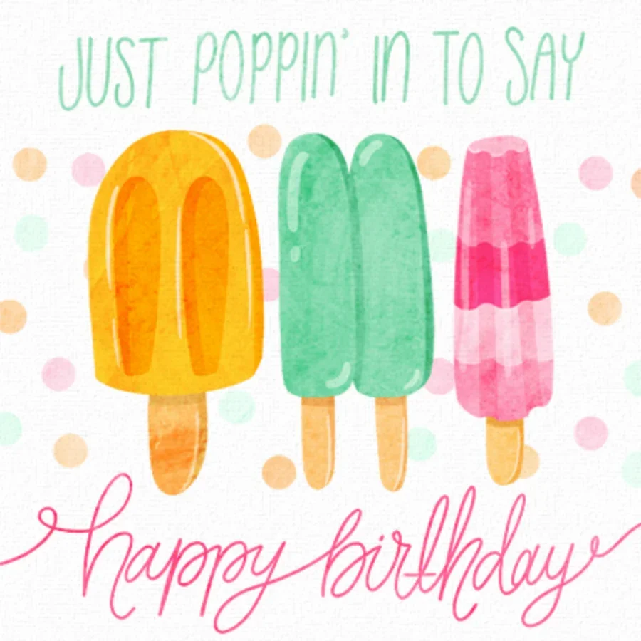 Poppin' In Happy Birthday card image
